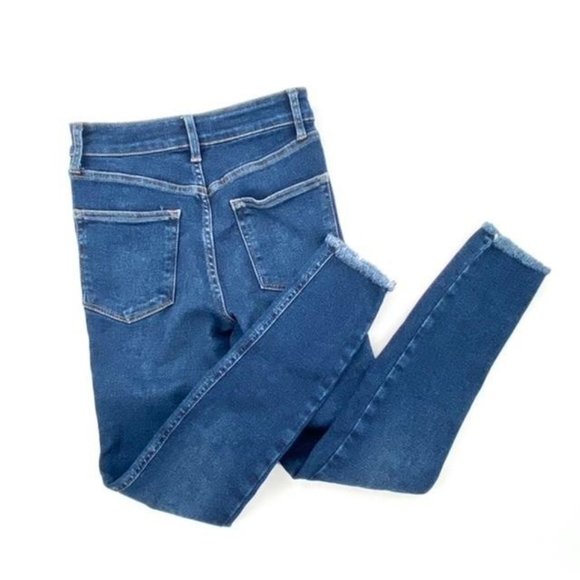 Free People High Rise Skinny Jean Size 26 Raw hem Jegging Dark Wash - Picture 13 of 14